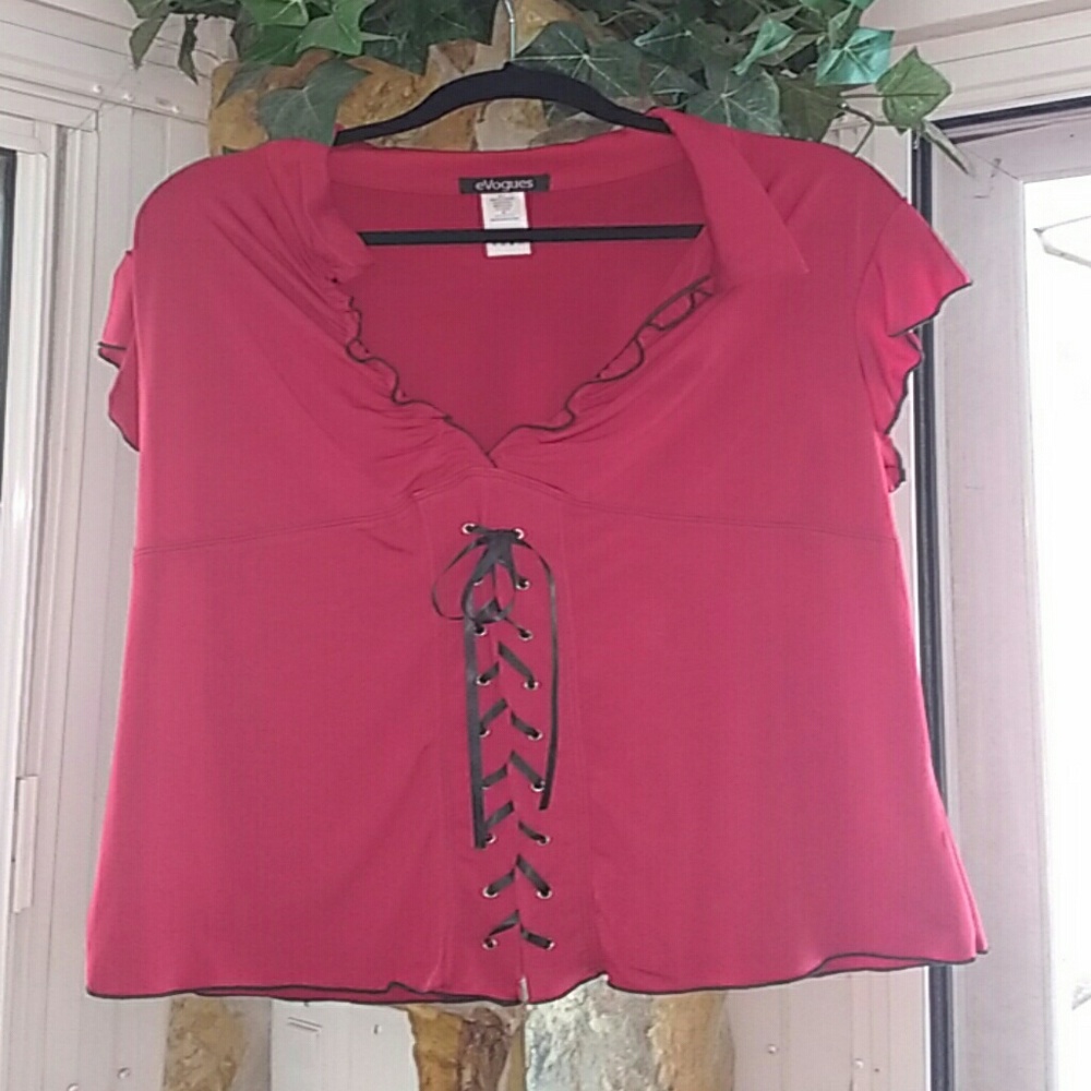 Ruby Red Faux Corset Top sz 2X NWOT